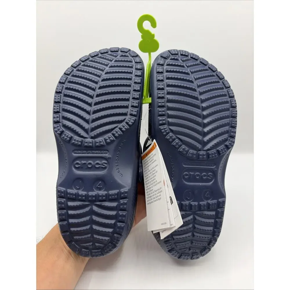 Crocs Blue Kids Classic Clog 206991 Size J4 Youth 4 Slip On NWT w 4 Jibbitz